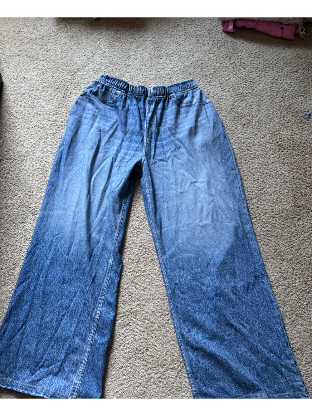 Relaxed Wide-Leg Women's Denim Jumpsuit-Style Pants in Washed Blue